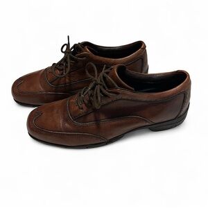 Auri Wingtip Oxford Shoes Brown Italian Leather Men's 9D / 42 Lace Up